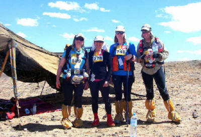 Photo of Rose and fellow competitors in "world's toughest footrace"